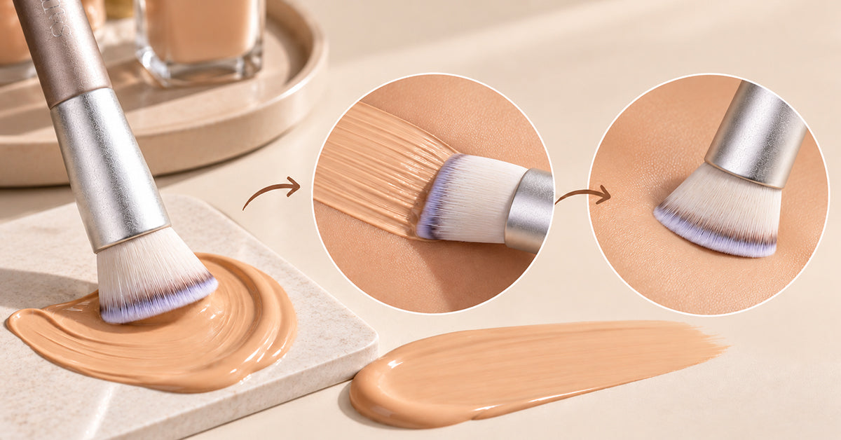 How to Use a Flat Foundation Brush Without Streaks: The Paint-and-Press Method